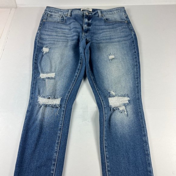 BKE Jeans Bke Buckle Jeans Womens 29 Gabby Curvy High Rise Ankle Blue Distressed Denim